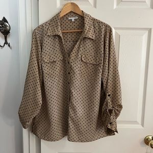 3/$24 Notations Polka Dot Dress Shirt